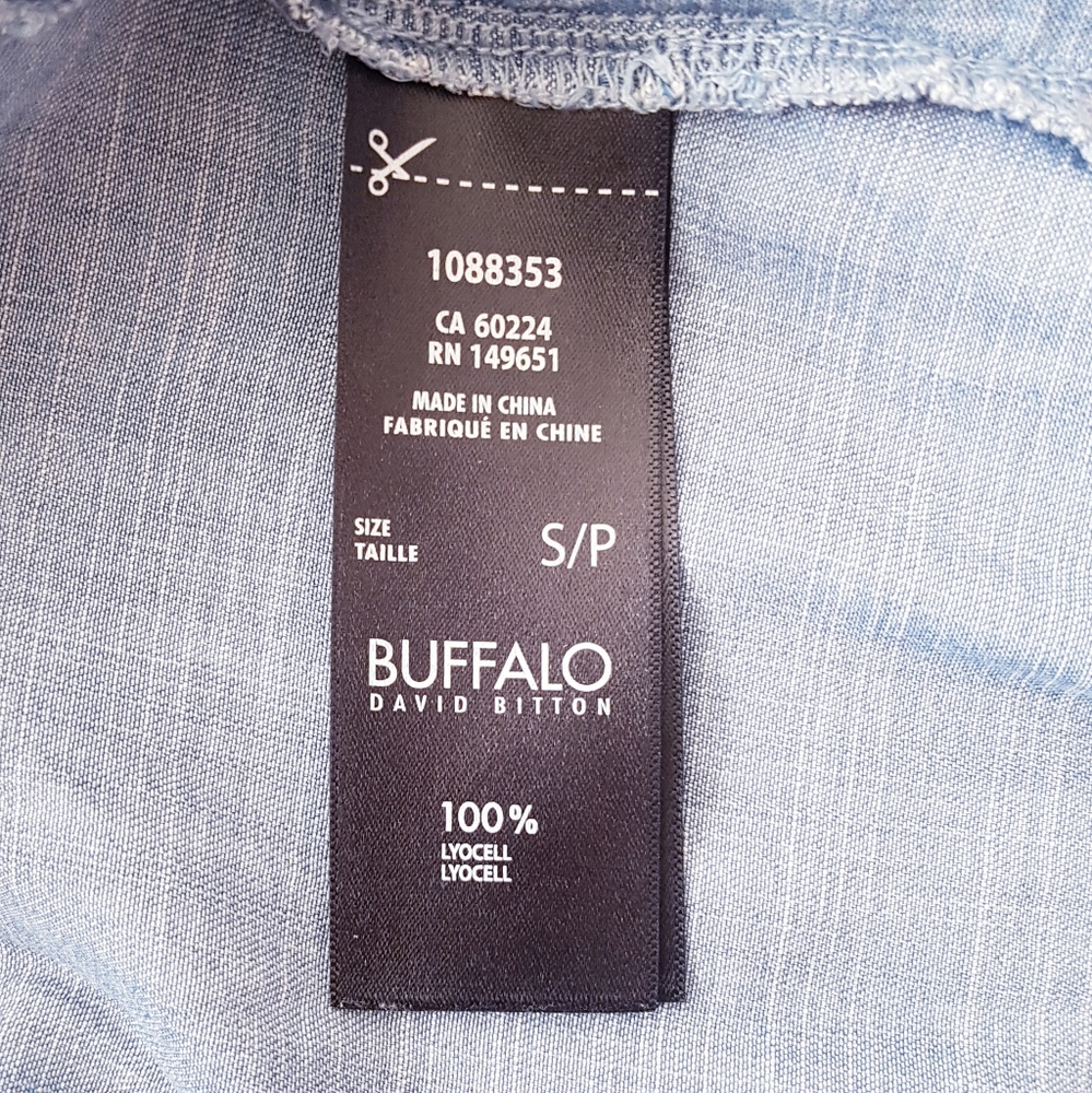 BUFFALO Blue Faded Front Button Denim Shirt - Picture 8 of 10